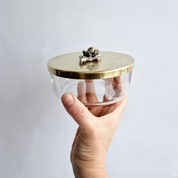 Vintage Italian glass lidded trinket box