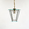 Mid-century Italian etched glass and brass lantern