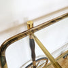 Mid-century Italian wood and brass serving trolley