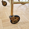 Mid-century Italian wood and brass serving trolley