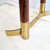 Mid-century Italian brass and wood candle holder