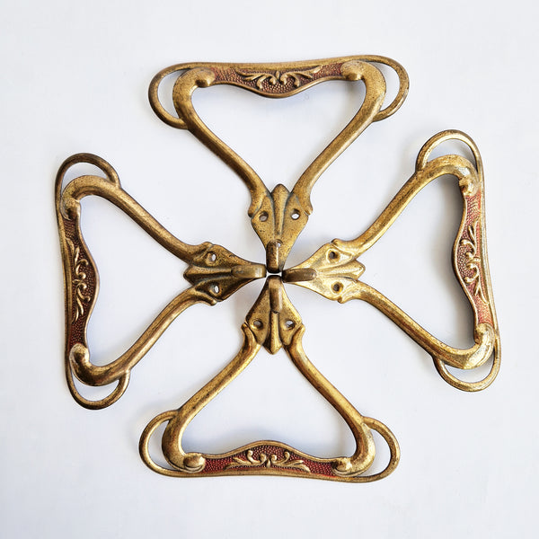 Mid-century Italian brass and enamel wall hooks (Sold separately)