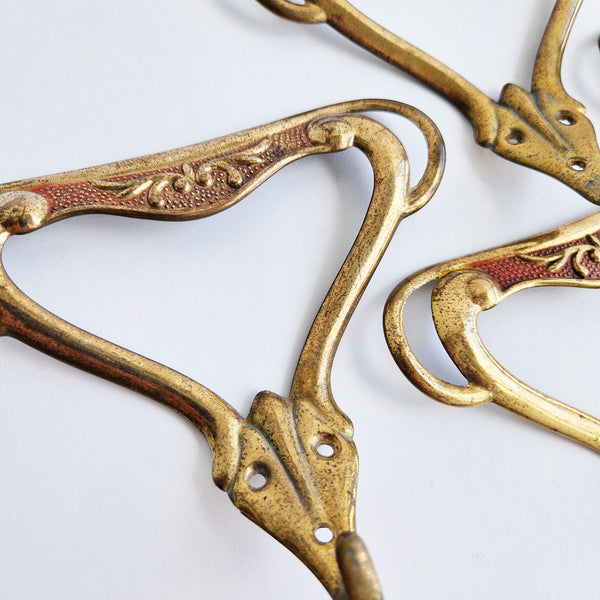 Mid-century Italian brass and enamel wall hooks (Sold separately)