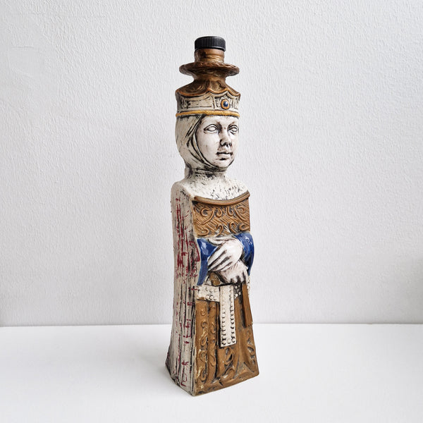 1960s ceramic liquor bottle in shape of a Queen