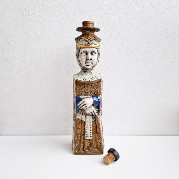 1960s ceramic liquor bottle in shape of a Queen