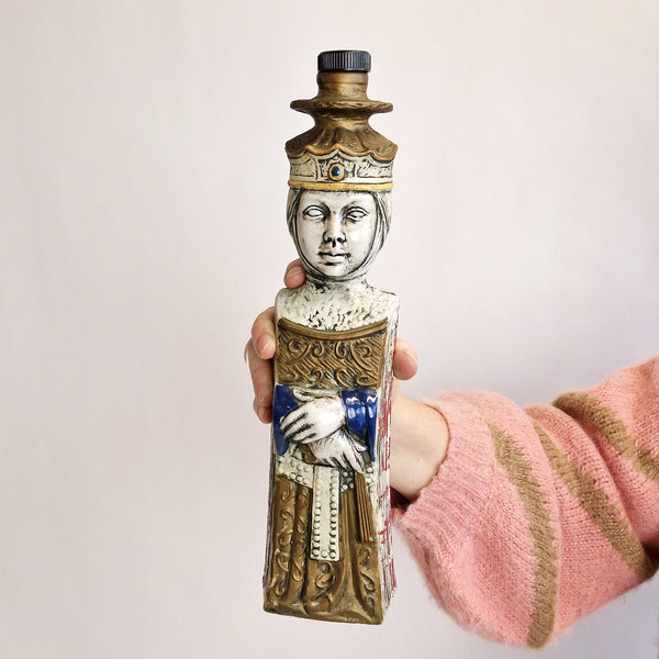 1960s ceramic liquor bottle in shape of a Queen