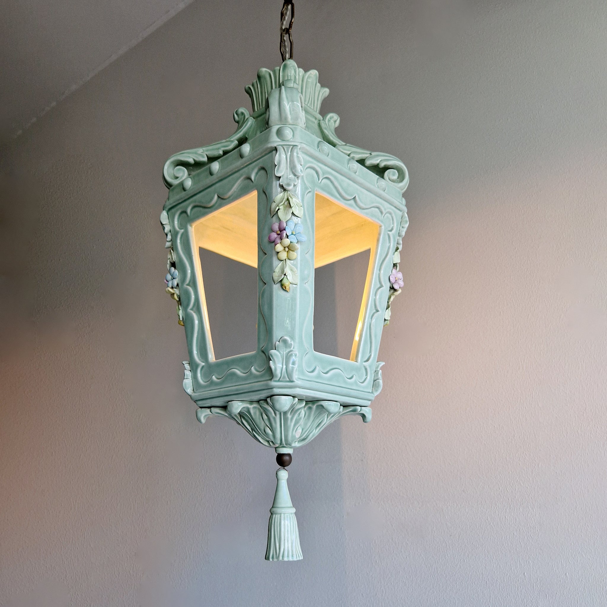 Mid-century Italian ceramic lantern by La Farnesiana