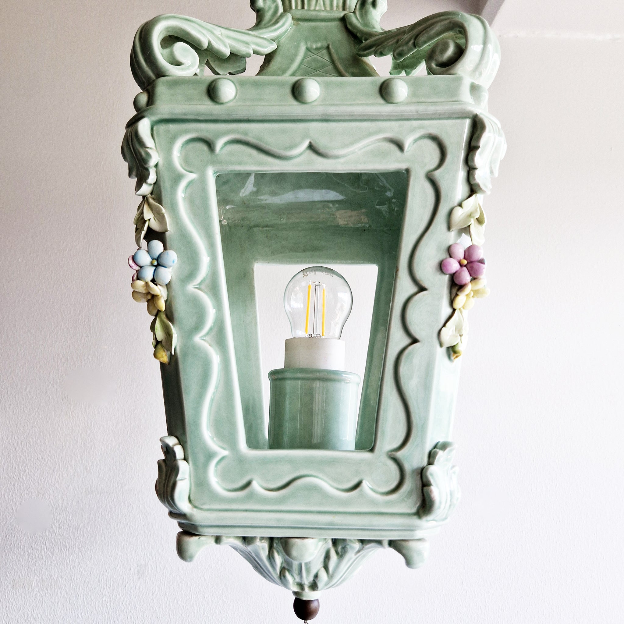 Mid-century Italian ceramic lantern by La Farnesiana