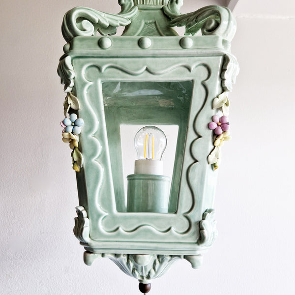 Mid-century Italian ceramic lantern by La Farnesiana