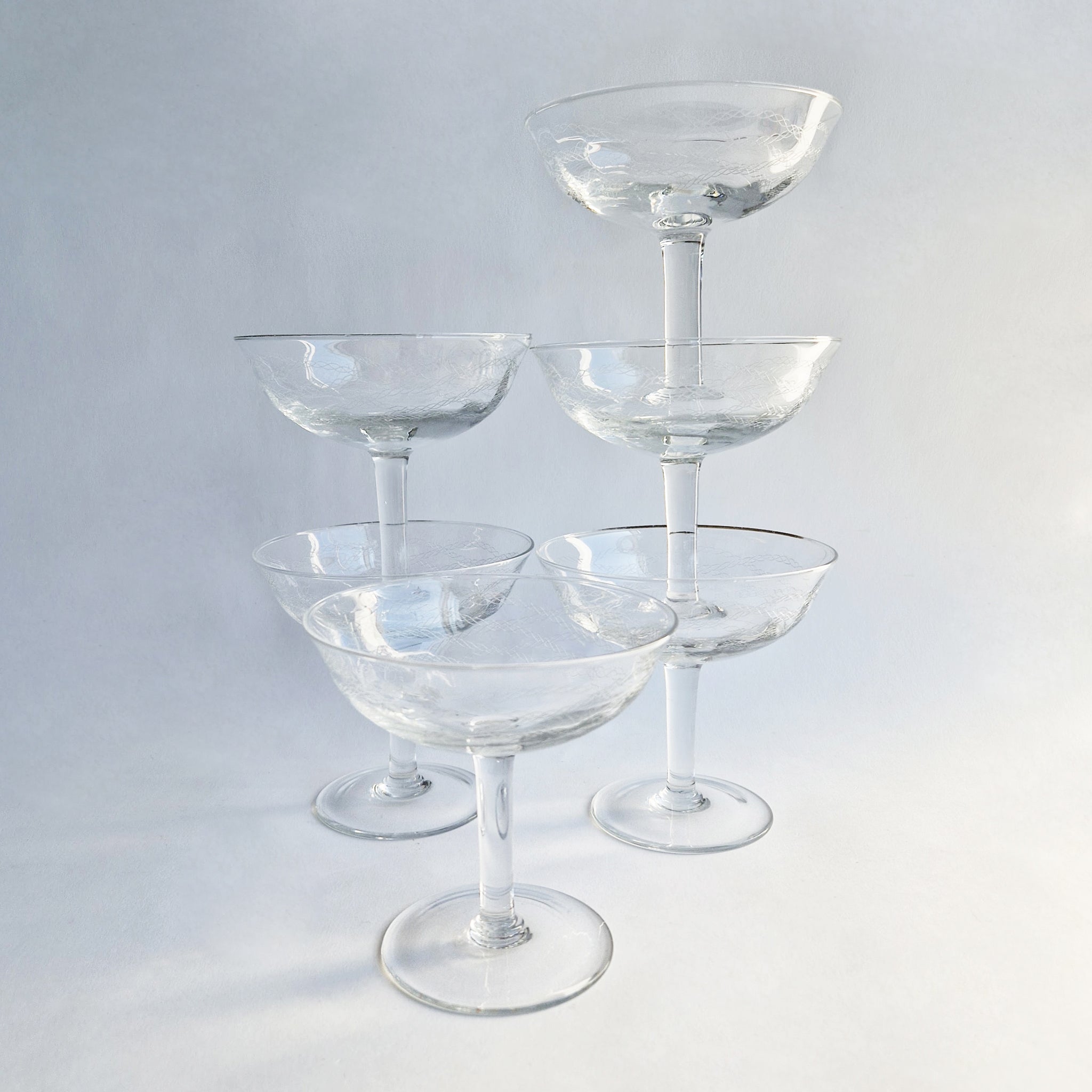 Mid-century Italian champagne coupes (set of 5)