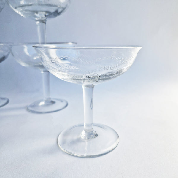 Mid-century Italian champagne coupes (set of 5)