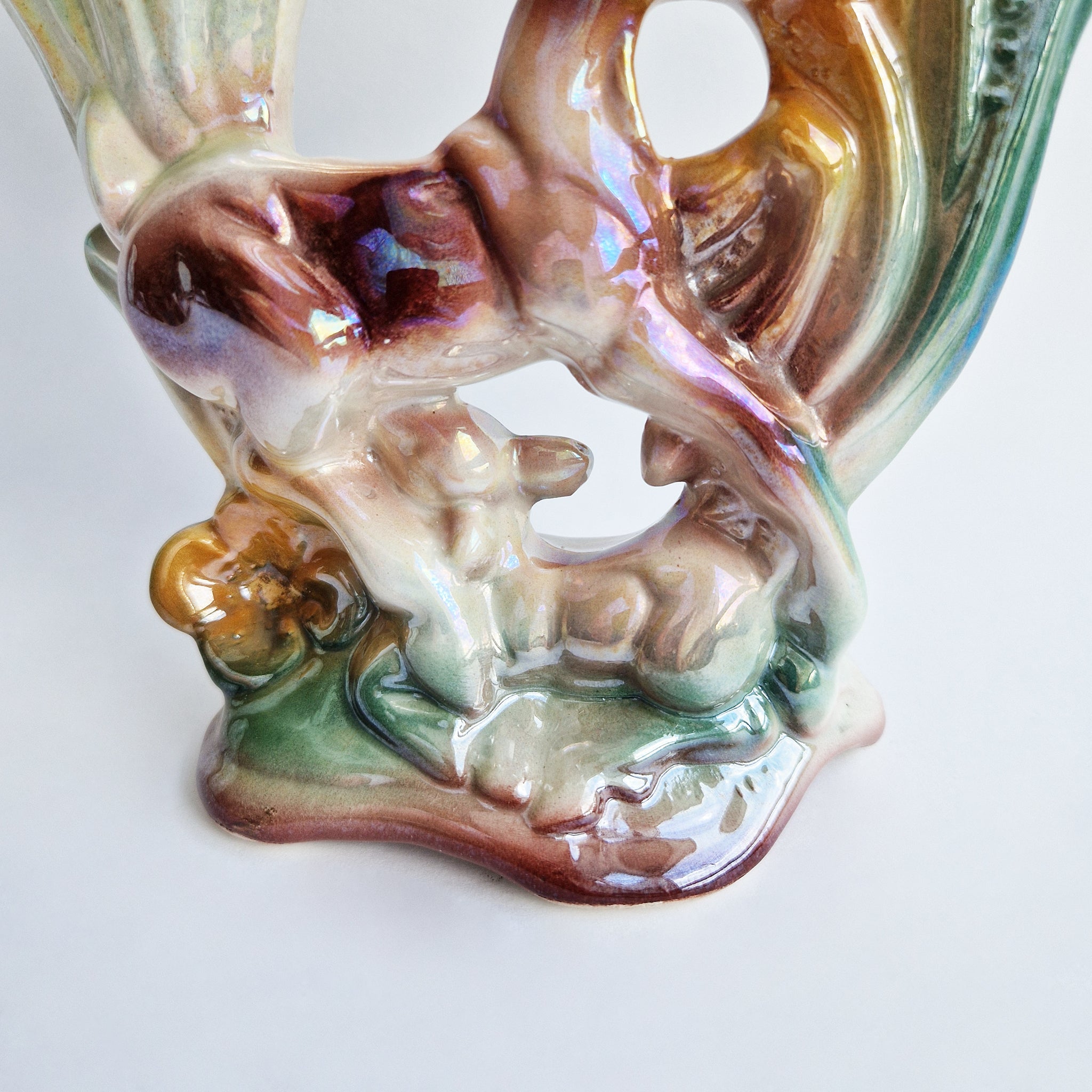 Mid-century Italian deer double vase