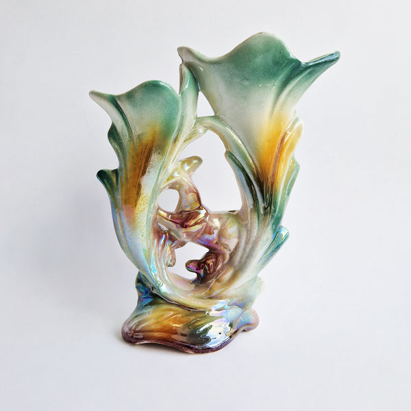 Mid-century Italian deer double vase