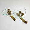 Mid-century Italian metal and glass wall hooks (Sold separately)