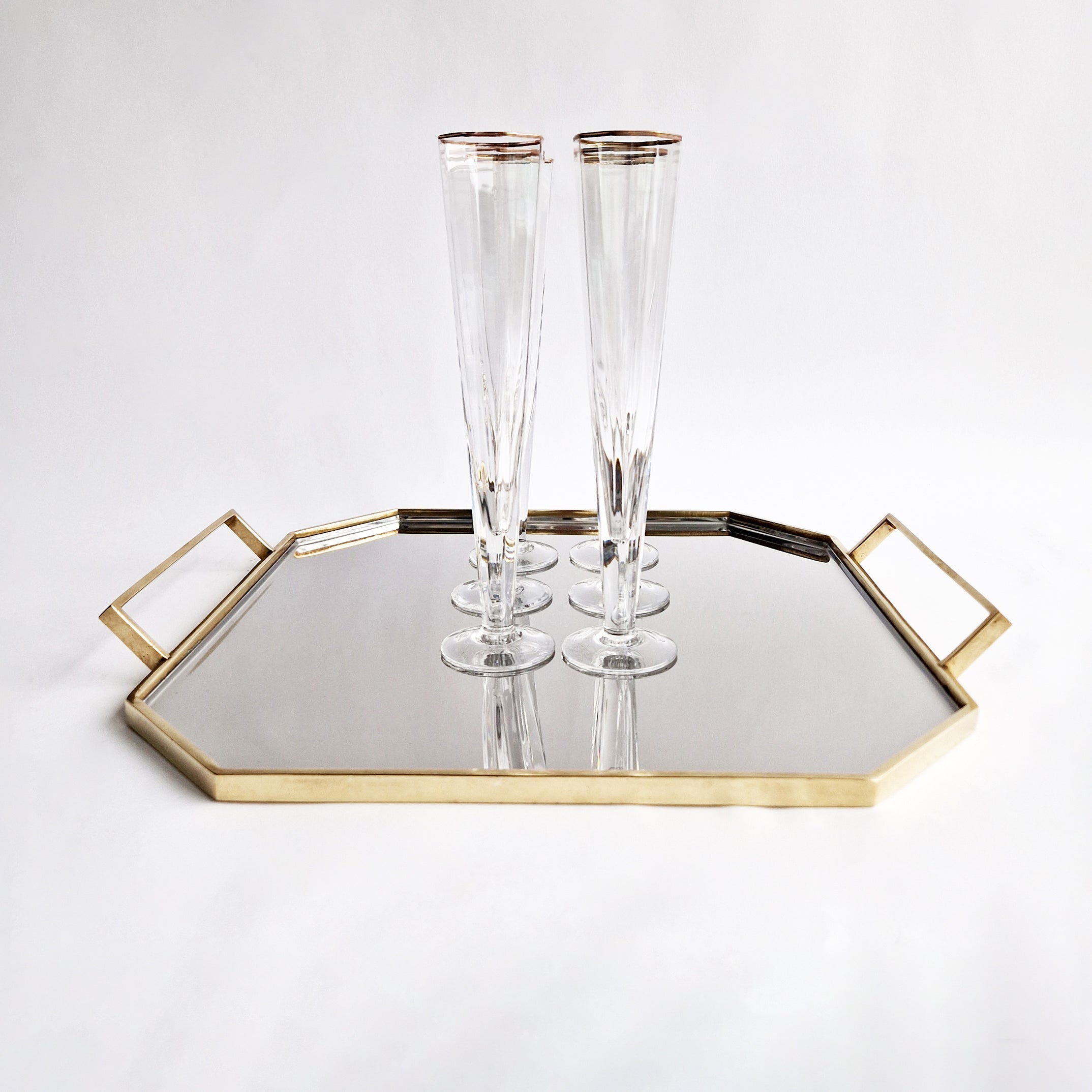 Vintage Italian octagonal champagne flutes (Set of 6)