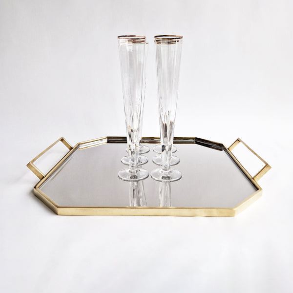 Vintage Italian octagonal champagne flutes (Set of 6)