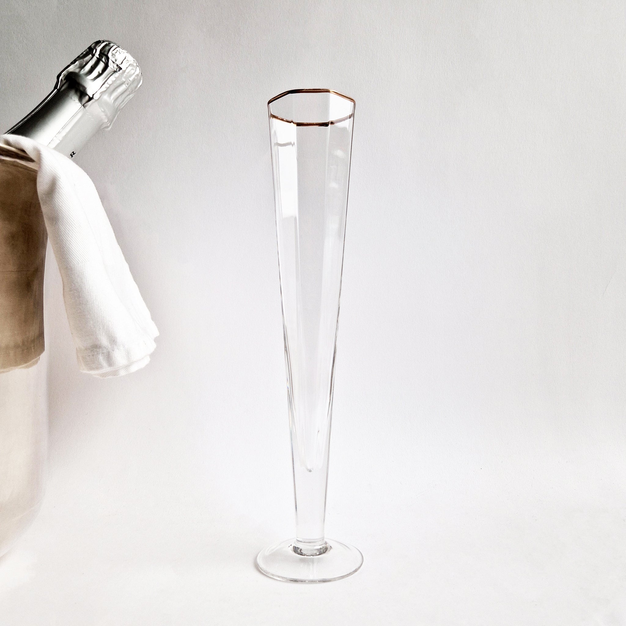 Vintage Italian octagonal champagne flutes (Set of 6)
