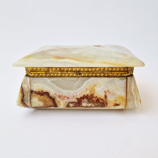 Mid-century Italian onyx and brass jewelry box