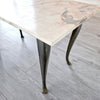Mid-century Italian pink marble and brass coffee table