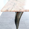 Mid-century Italian pink marble and brass coffee table
