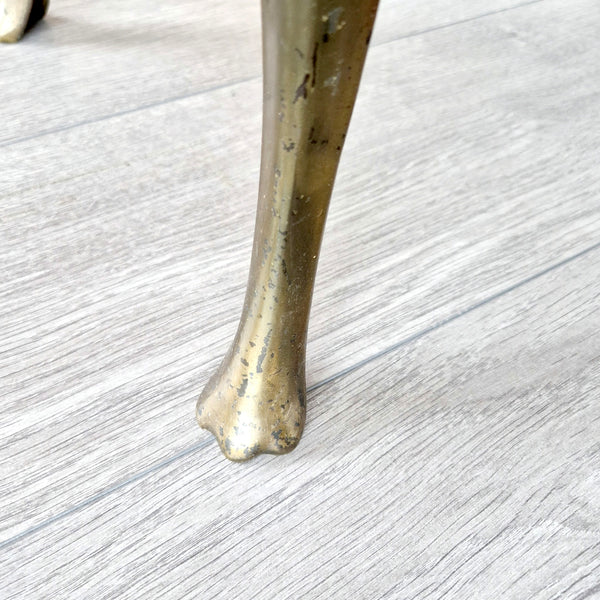 Mid-century Italian pink marble and brass coffee table