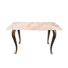 Mid-century Italian pink marble and brass coffee table
