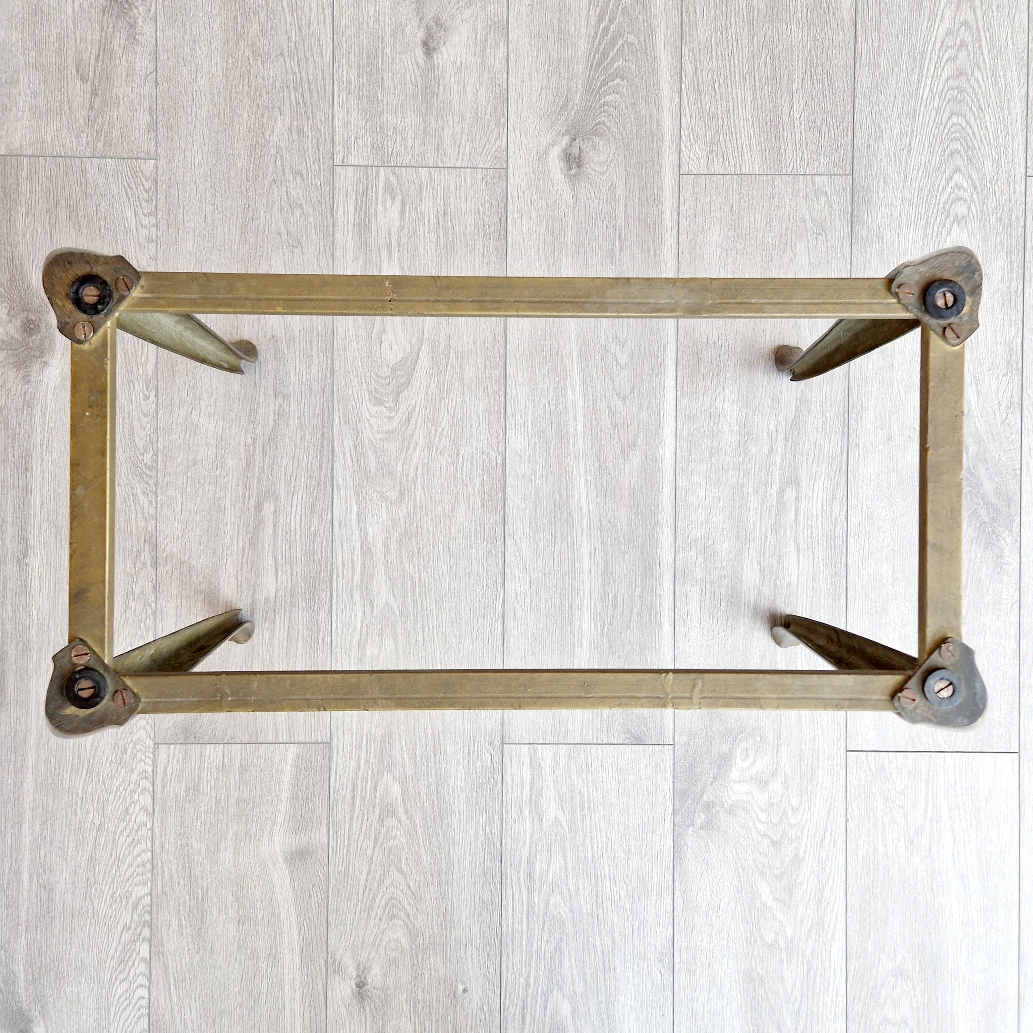 Mid-century Italian pink marble and brass coffee table