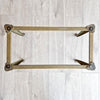 Mid-century Italian pink marble and brass coffee table