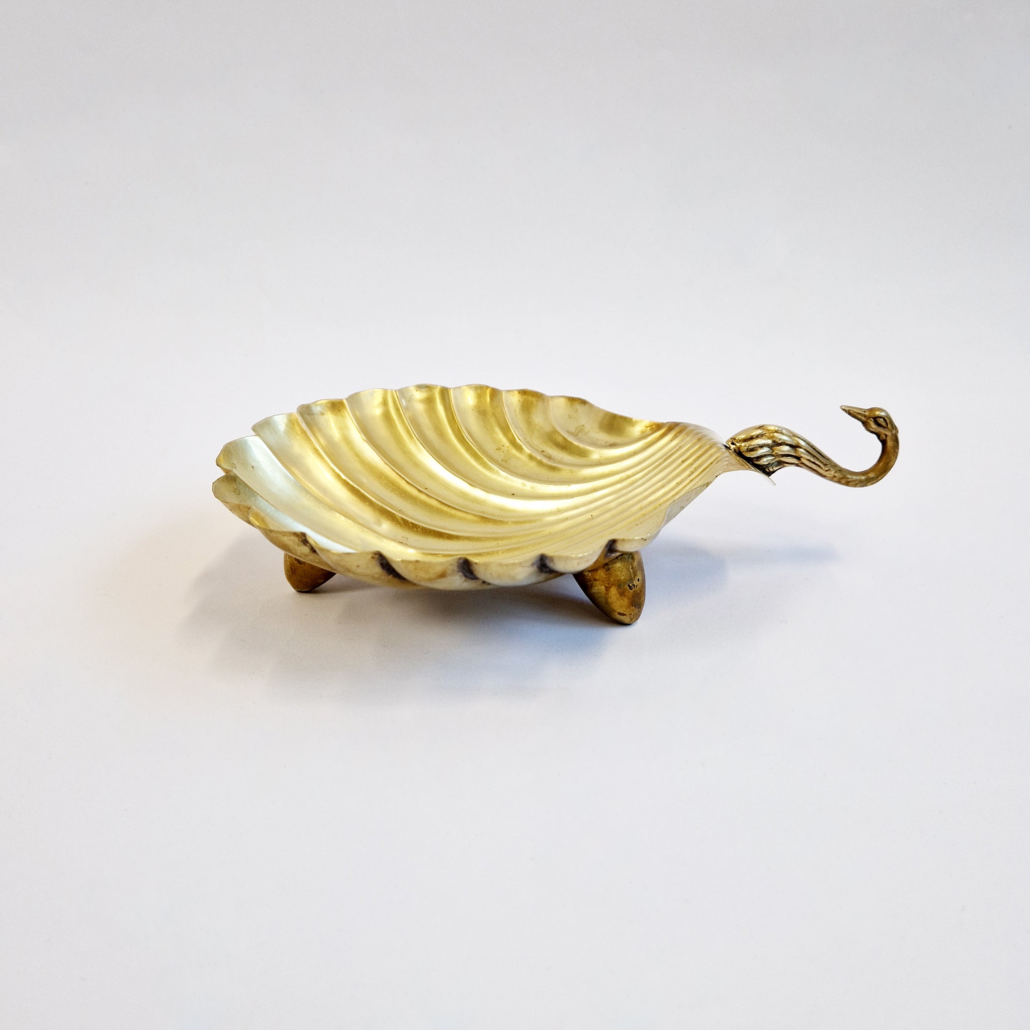 Mid-century Italian scalloped brass dish