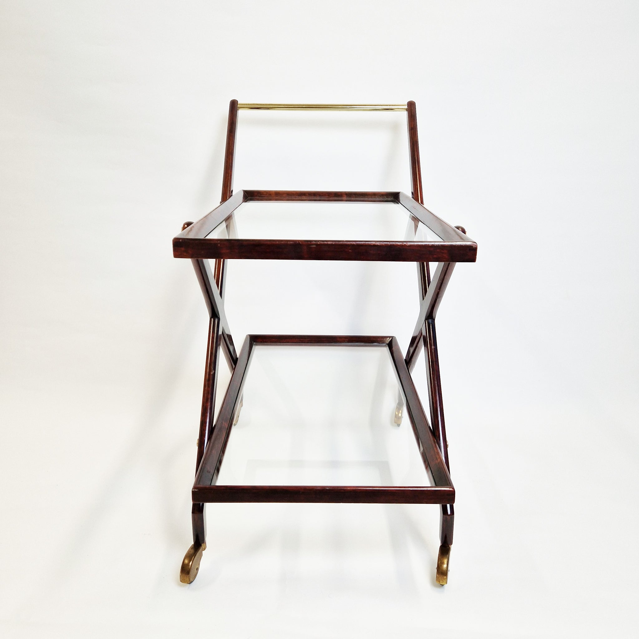Mid-century Italian serving trolley in the style of Cesare Lacca