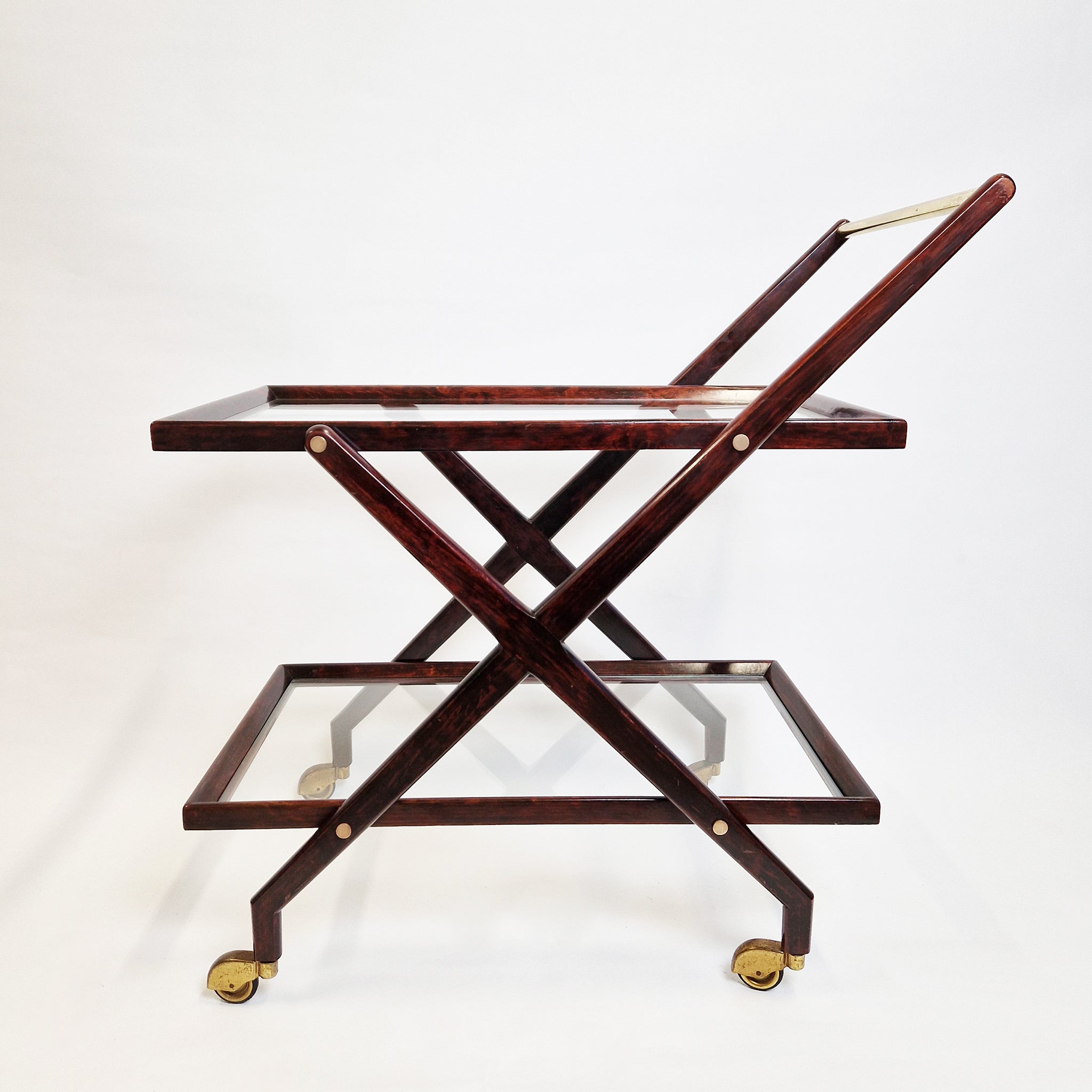 Mid-century Italian serving trolley in the style of Cesare Lacca
