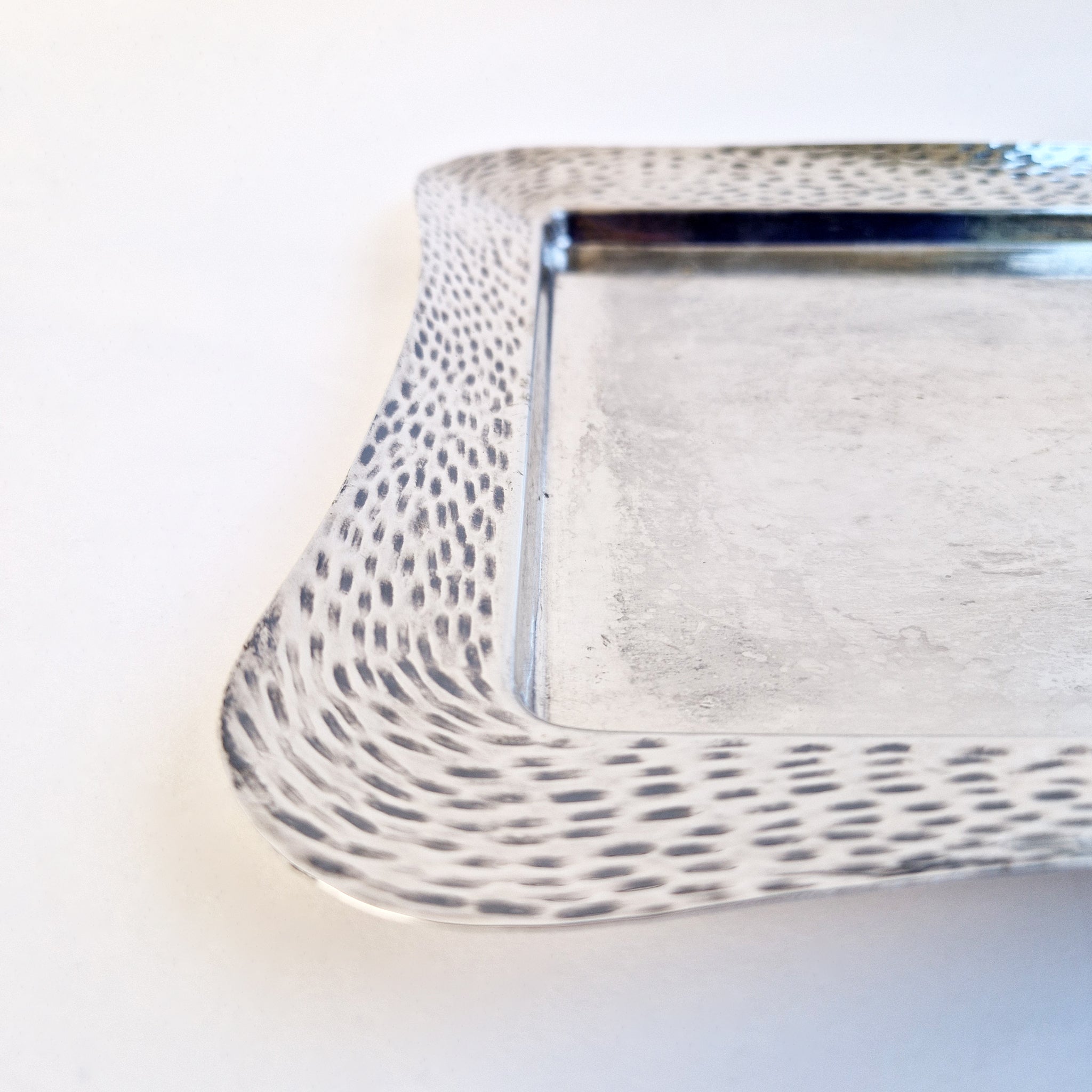 Mid-century Italian silver-plate wavy tray