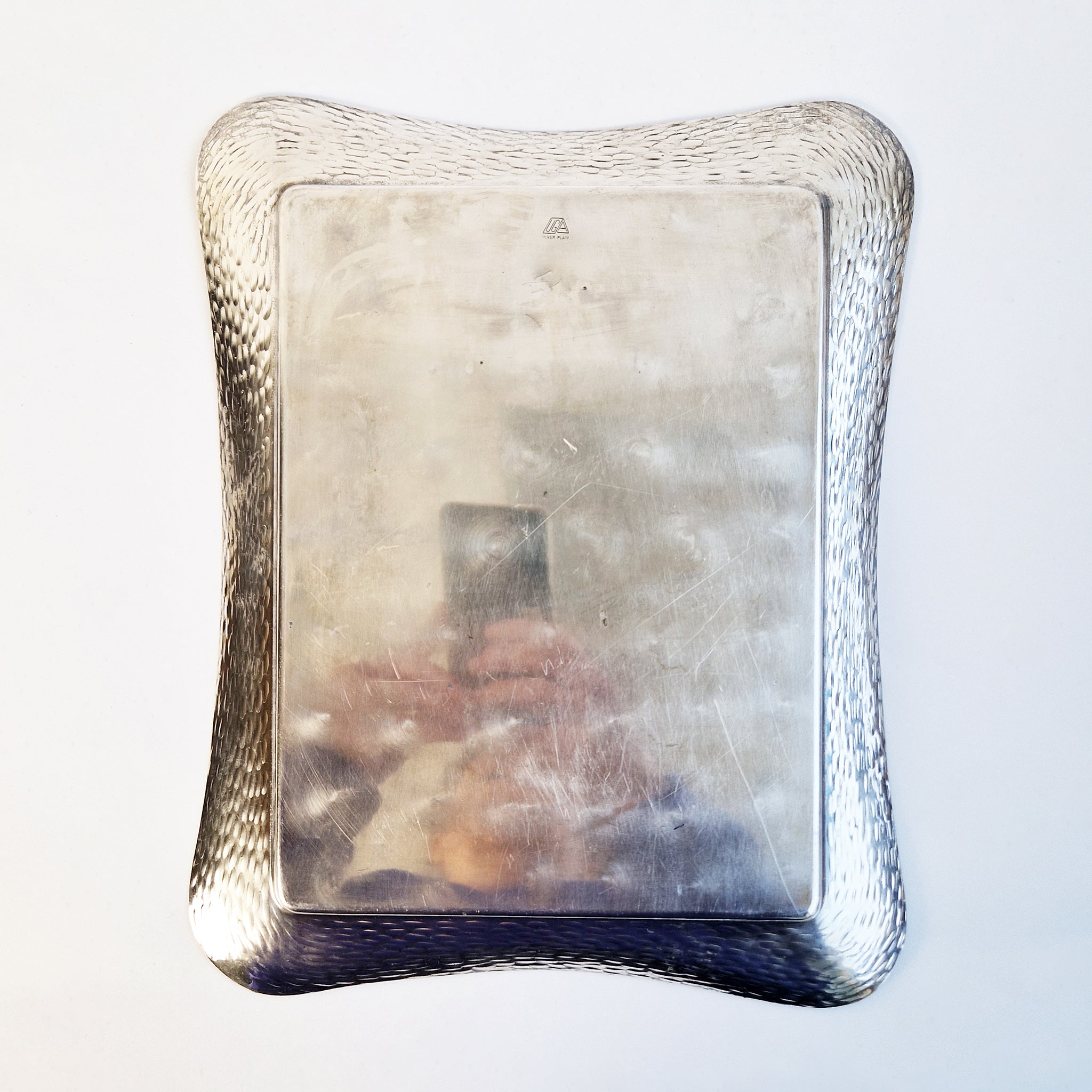 Mid-century Italian silver-plate wavy tray