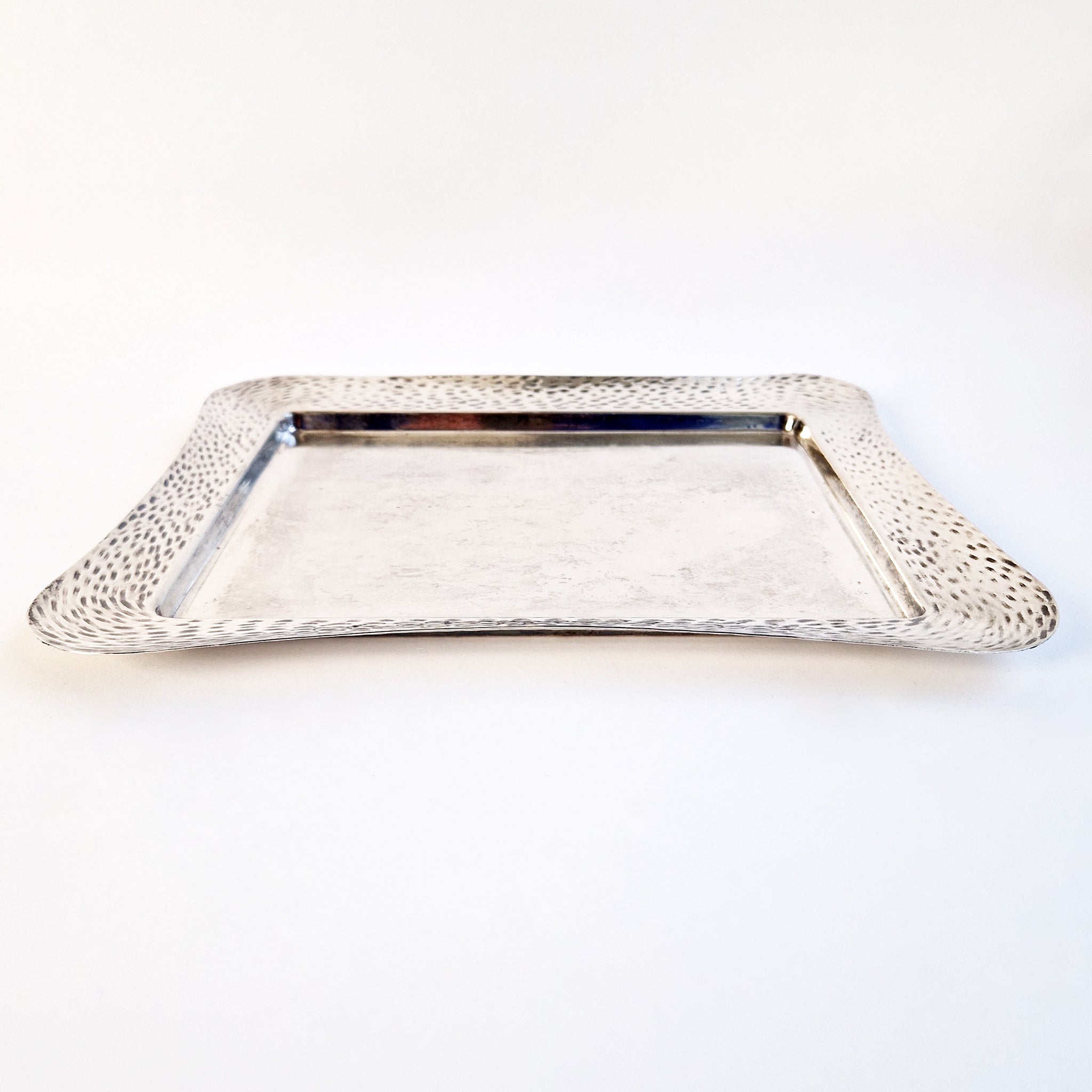 Mid-century Italian silver-plate wavy tray