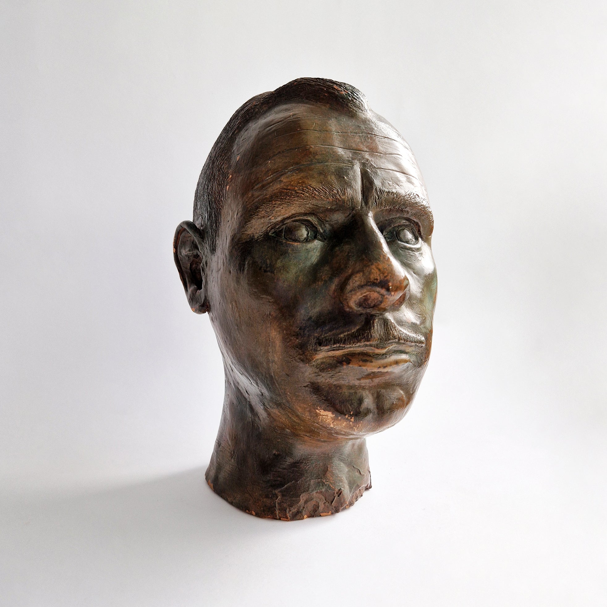 Italian bronzed terracotta head
