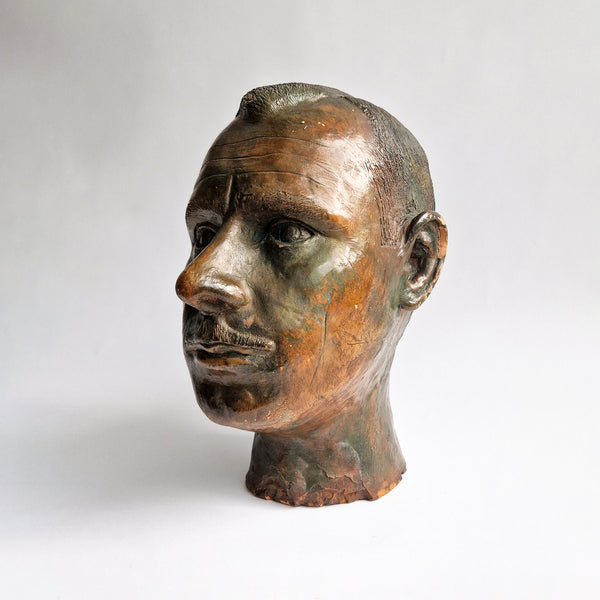Italian bronzed terracotta head