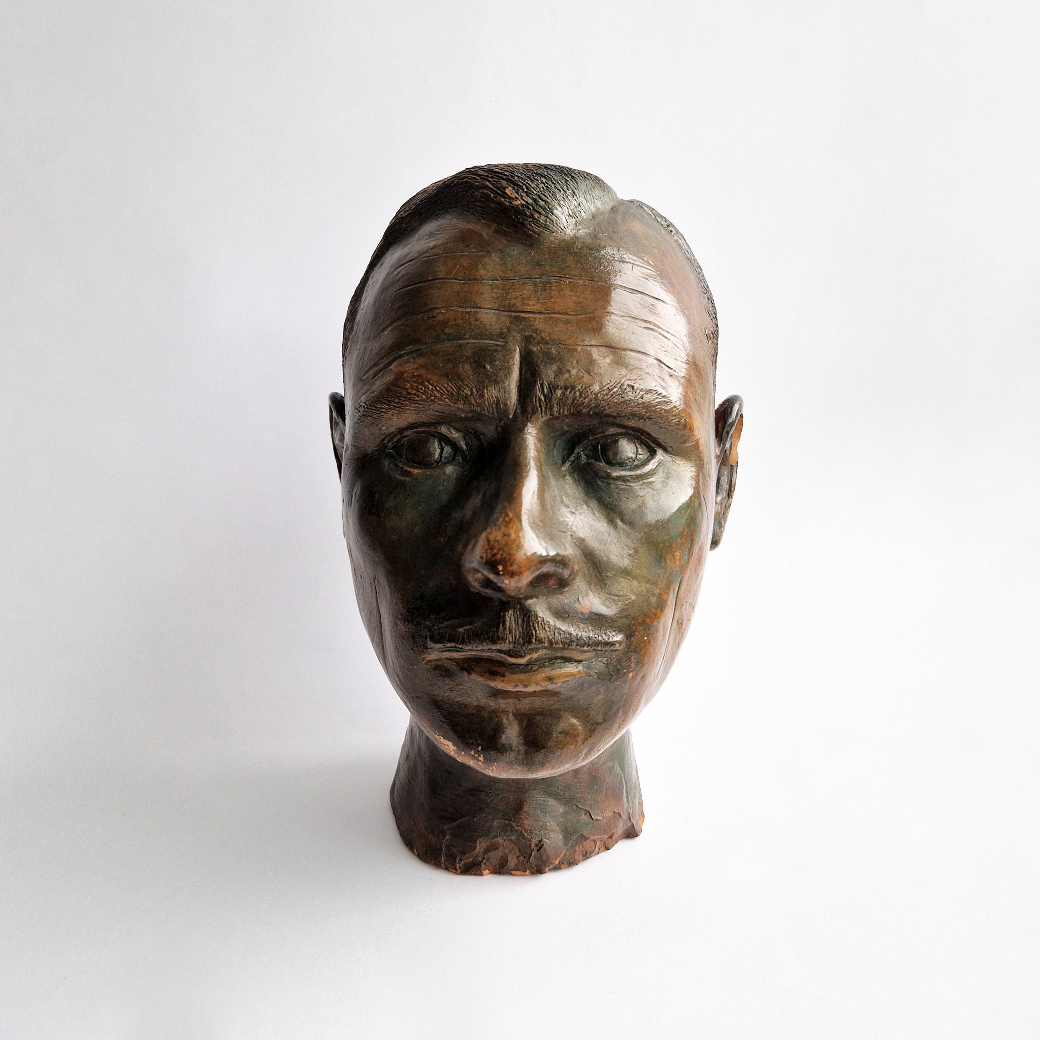 Italian bronzed terracotta head