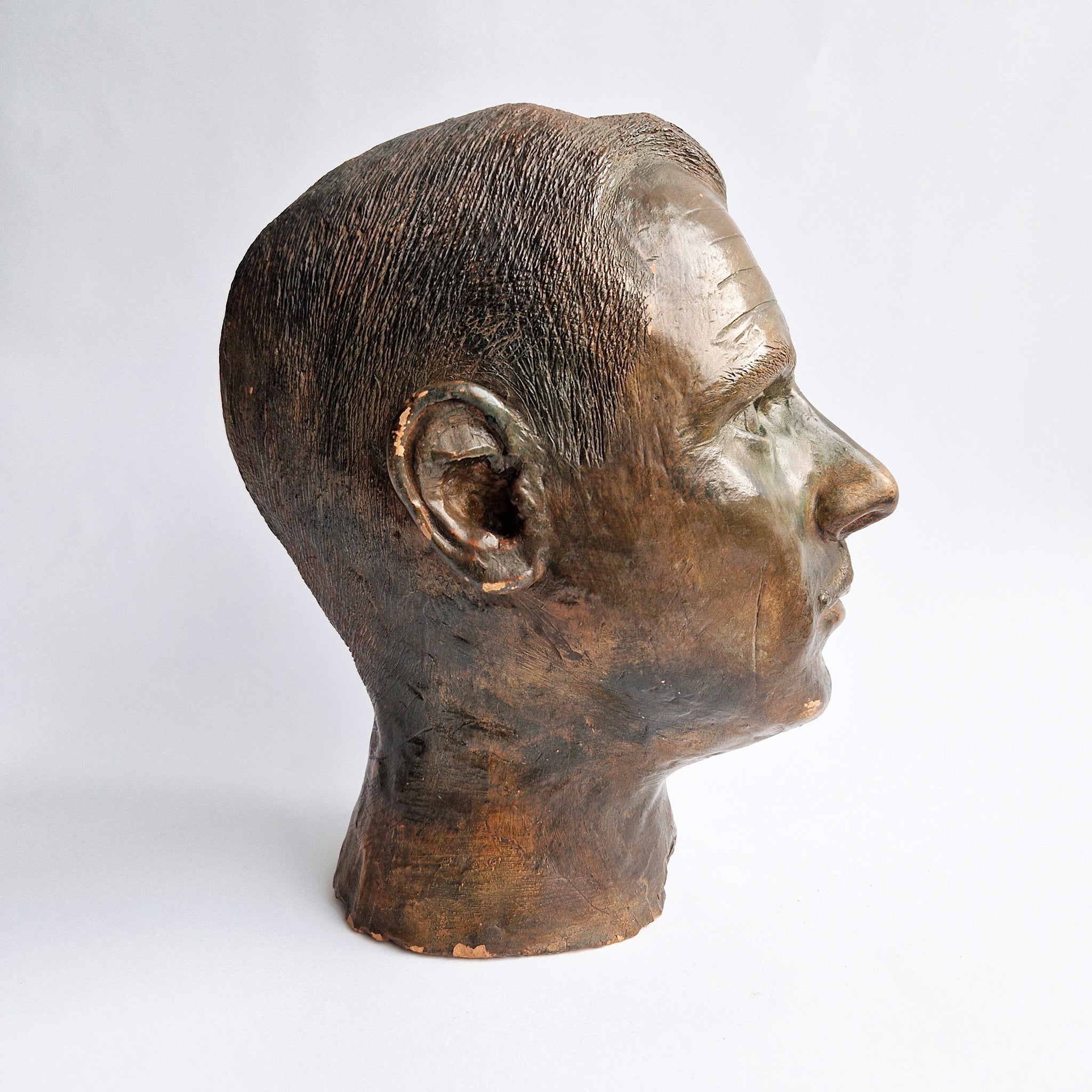Italian bronzed terracotta head