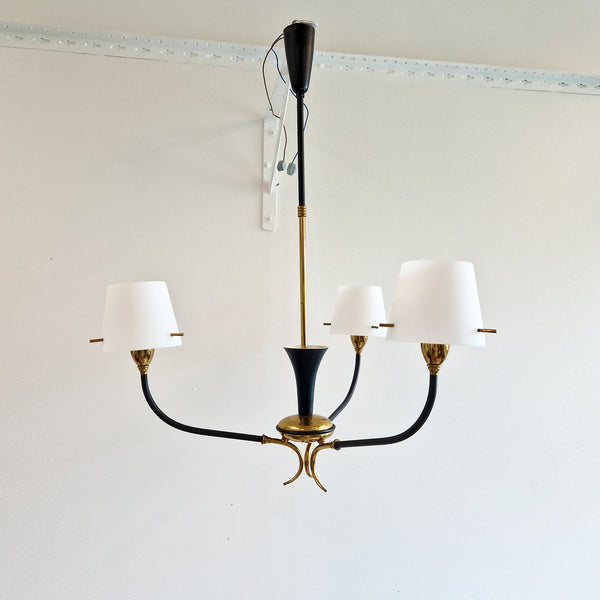 Mid-century three-armed Italian pendant light