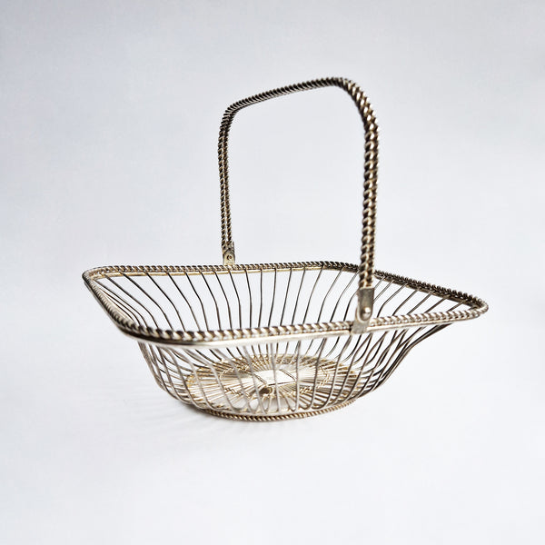 Mid-century silver-plated wire basket