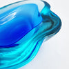 Vintage Murano blue geode bowl