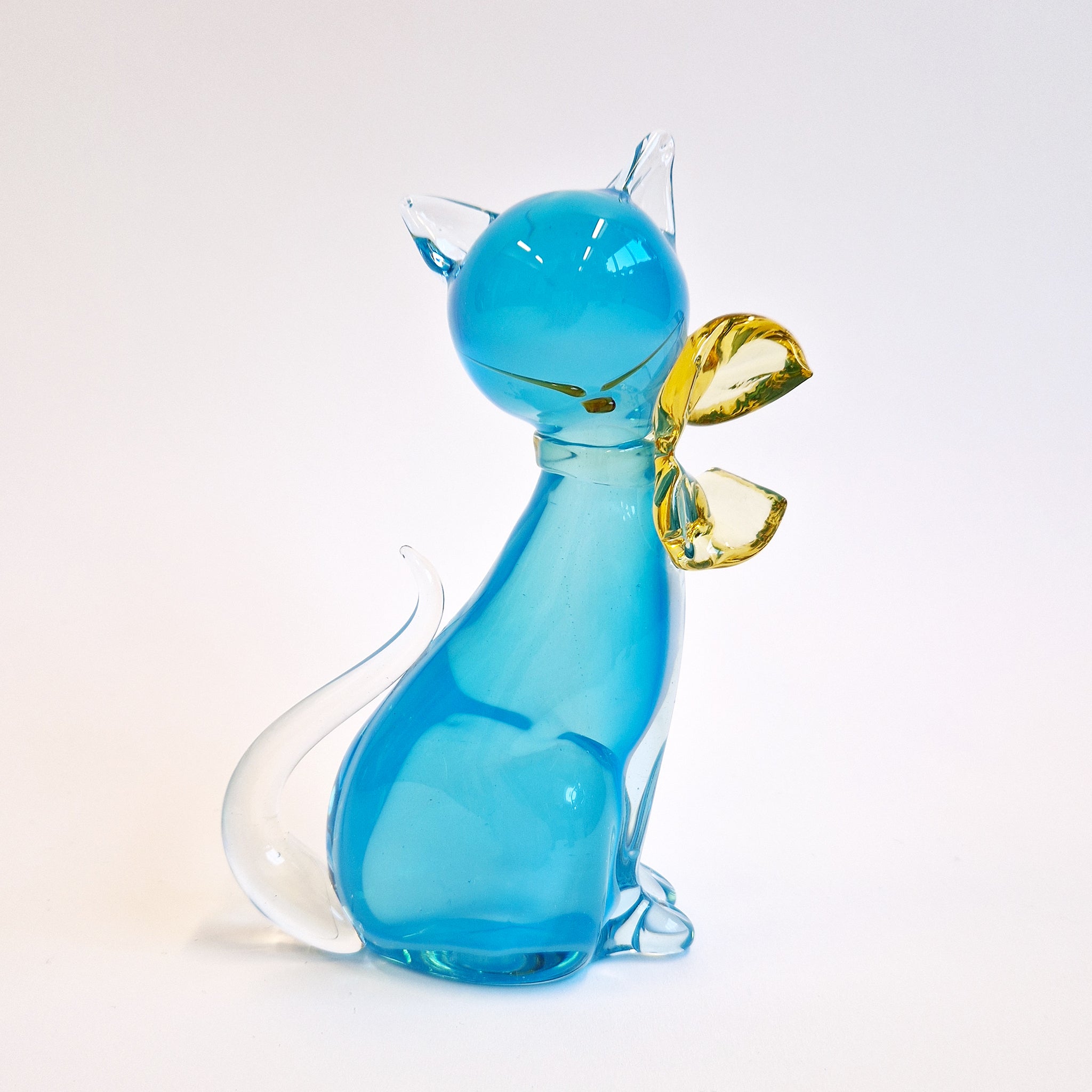 Mid-Century Italian Murano glass cat by Alfredo Barbini