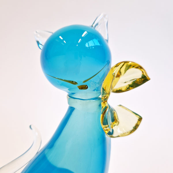 Mid-Century Italian Murano glass cat by Alfredo Barbini