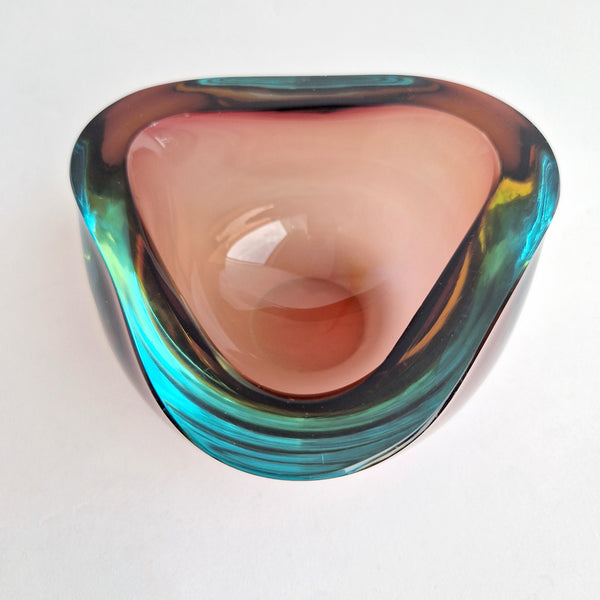 Mid-century Murano triangular bowl