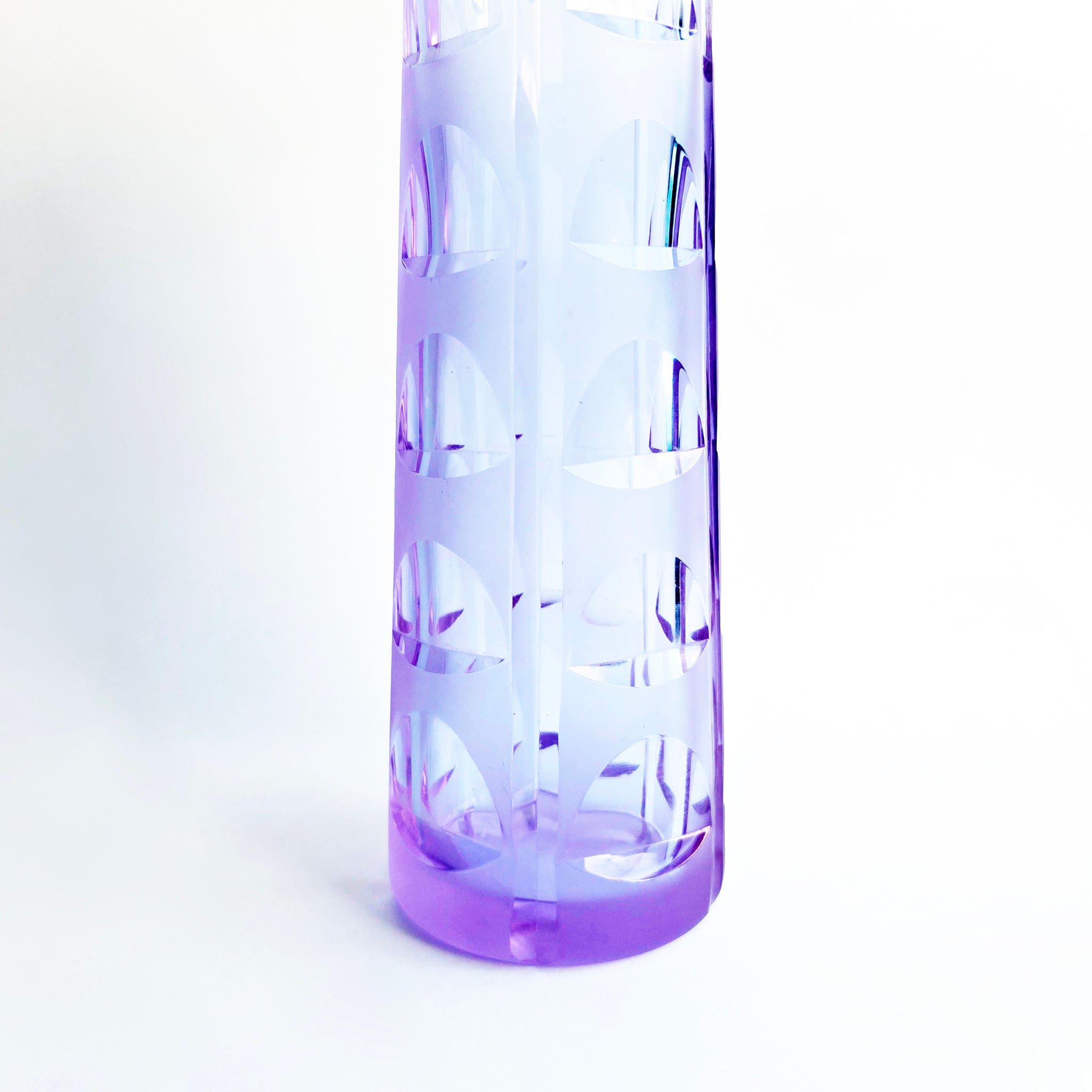 1970s Neodymium art glass vase