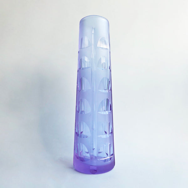 1970s Neodymium art glass vase