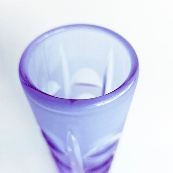 1970s Neodymium art glass vase