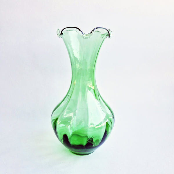 Vintage Empoli green glass vase