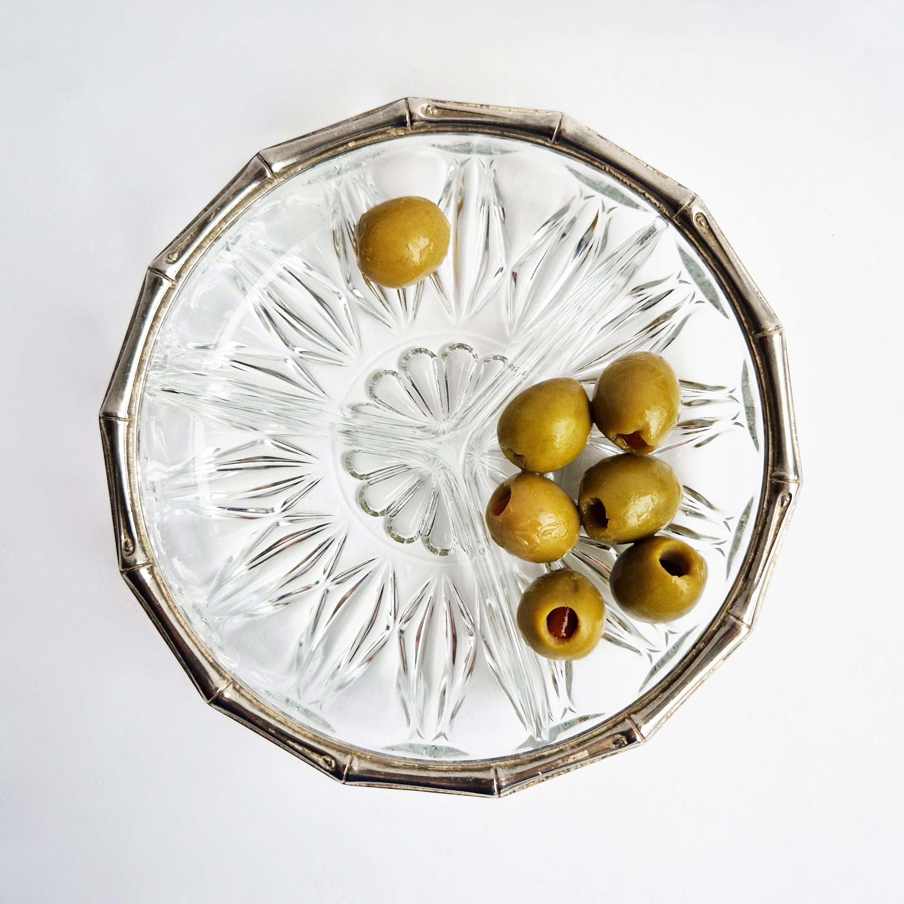 Mid-century glass aperitivo dish