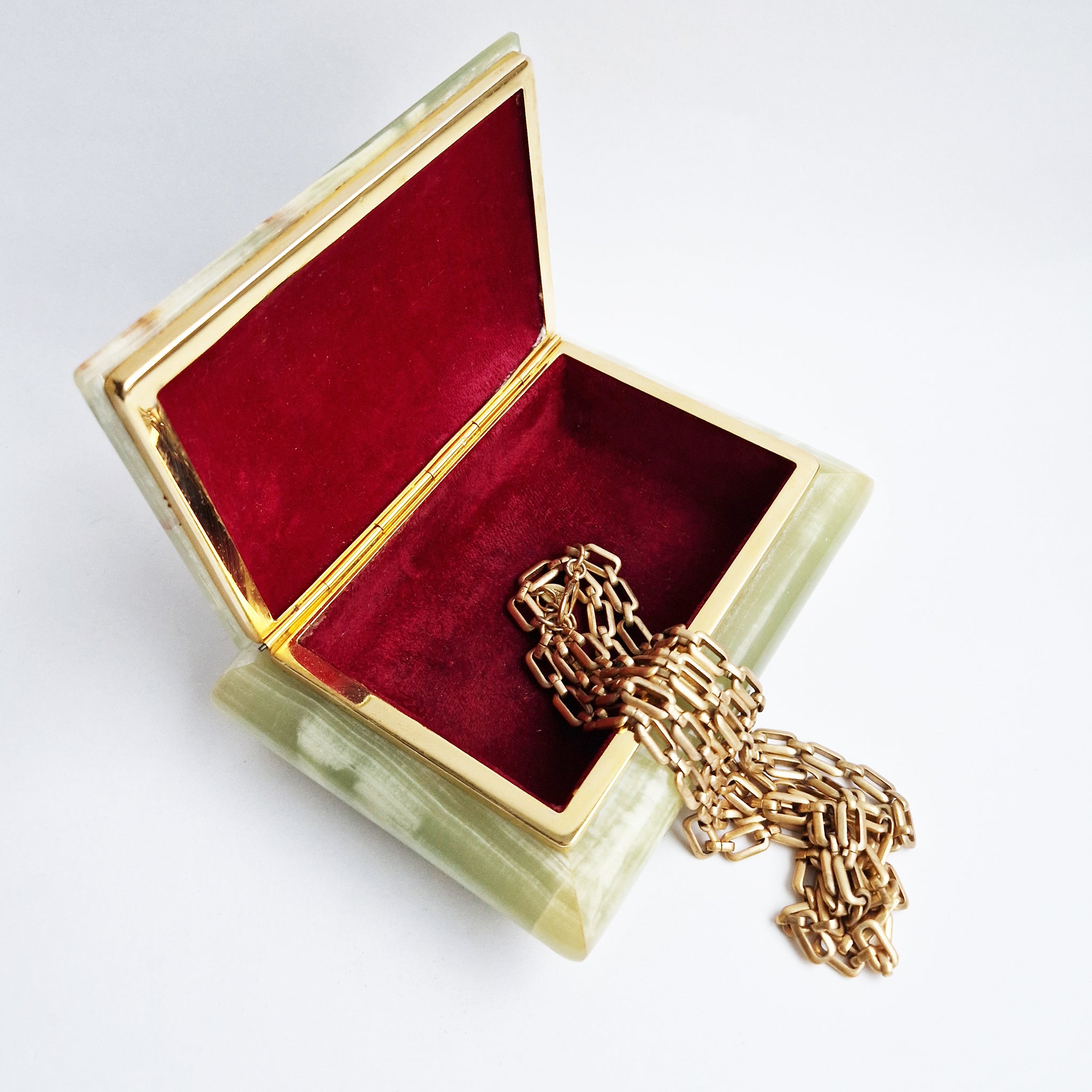 Mid-century Italian onyx jewelry box